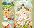 あなたの好きを詰め込んだ繊細で鮮やかな絵を描きます 男性、女性、動物、植物などたくさん詰め込んだ一枚絵描きます！ イメージ9
