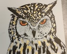 インテリアにいかがですか？フクロウの墨絵、描きます 猛禽類大好きで数年前から趣味で描いてます！ イメージ4