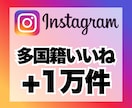 インスタグラムの高品質多国籍いいね1万件増加します 安心★安全｜120日保証｜増加支援｜拡散｜振分可｜匿名評価可 イメージ1