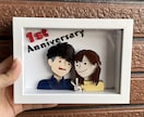 似顔絵イラストを立体シャドーボックスでお届けします 家族写真風イラスト(上半身まで)をプレゼントしませんか？♪ イメージ6