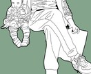 最短即日納品！シンプルな白黒似顔絵描きます 全身OK！写真を元に作成いたします！ イメージ9