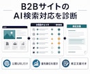 B2BサイトのAI検索対応を診断します 公開URLから弱点・優先順位・修正文案を提示 イメージ1