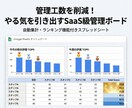 管理を効率化！やる気を引き出す営業管理表を作ります 集計の手間をゼロに。ゲーム感覚で競い合い、目標達成へ導く。 イメージ1