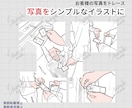写真からそのまま似顔絵に！シンプルな線画で描きます お写真の通りの角度、服装、髪型で線画にして着色いたします。 イメージ8