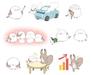 ちまっとかわいいPOPなキャラクター制作します 商用、二次利用可。現役企業デザイナーがご対応します！ イメージ5