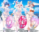 最短当日！IRIAM◎夏の水着イラスト描きます 配信にも！6種の水着から選べる◎キャラを即納でお書きします イメージ7
