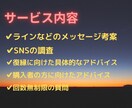 長期復縁サポート！1ヶ月であなたの復縁を解消します ラインの返信内容、SNSの調査など本気で復縁を支えます！ イメージ3