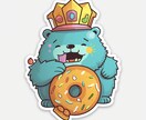 かわいいイラスト制作します 印刷したらステッカーにもなるイラストを作成してます イメージ4