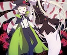 キャラクターメインの同人誌表紙用イラスト描きます 平面的なデフォルメ系からアニメ系、厚塗り等幅広い絵柄で作成 イメージ1
