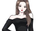 韓国風｜クールで綺麗めな女の子イラスト描きます 可愛いだけじゃ物足りない。ダークなイラストを探している貴方へ イメージ6