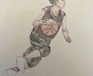 写真から制作、ミニバスの思い出を色鉛筆で描きます あの日のプレーを1枚の手描きイラストに！ イメージ5