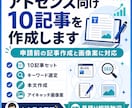 アドセンス向け10記事を作成します アドセンスの申請前の記事作成と画像案に対応 イメージ1
