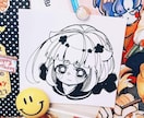 あなただけの肖像画をお描きします☆ます 白黒バストアップ単体線画イラスト(カラーも可能) イメージ1
