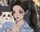 SNS映え✨ゆるかわおしゃれアイコン描きますます ポップで可愛いおしゃれ人物アイコン描きます イメージ1