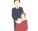 お写真を元にイラスト4パターンお渡しします (お一人、お子様やカップル、ご家族の思い出をイラストに♩) イメージ3
