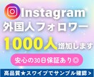 Instagramフォロワー1000人増やします 高品質★ゆっくり増加★格安★大口割引★オプション多数 イメージ1