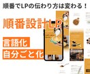 順番設計×言語化で“伝わるLP戦略”を構築します 順番で伝わり方は変わる言語化✖️自分ごと化設計します イメージ1