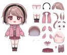 SDパーツ分け描きます 可愛いオリジナルキャラ動かしませんか？ イメージ1