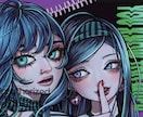 個性的でオシャレな女の子イラスト描きます 【ポップ×ゴス/ガーリー×毒っぽさ】映える一枚をお届け！ イメージ5