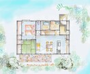 建築関係の図面：平面図・立面図の色塗り致します 平面図など建築図面を彩色し、伝わる様に仕上げを致します！ イメージ2