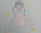 優しいタッチの水彩画似顔絵描きます 水彩絵の具と水彩色鉛筆を使い優しい感じの似顔絵を制作します イメージ2