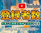 YouTubeチャンネル登録者250人増やします チャンネル登録者数+250人増えるまでプロモーションします イメージ1