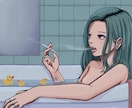 印象に残る魅力的なアイコン・イラスト描きます 大人っぽい！SNSや配信活動で覚えられやすい！背景や1枚絵◎ イメージ3