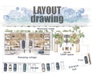 オシャレな手描き間取り図(戸建てVer.)承ります あなたのプランから魅力とオリジナリティを更に引き出します‼ イメージ2