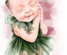 大切なご家族を一生の思い出にします お祝いの贈り物にも最適！赤ちゃんを繊細に描きます イメージ3