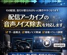 配信アーカイブの音声ノイズ除去を行います 配信者様、Vtuber様におすすめ イメージ1