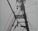 ボールペン画（主に電柱や風景）を描きます モノクロイラスト好きな方にオススメです。ベタ塗り無し。 イメージ3