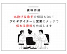 話すだけでもOK。伝わる資料、構成から作ります 口頭やテキスト、資料修正等どんな状態からでもお任せください！ イメージ1