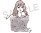水彩風女性イラストを描きます 水彩風大人かわいい女性イラスト/SNSアイコンや名刺にどうぞ イメージ1