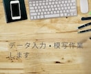 データ入力、模写作業等迅速に代行いたします Excel、Word使用可能です。 イメージ1
