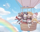 商用利用OK！歌みたサムネ,1枚絵など描きます ゆるふわに,可愛く仕上げます！SD等身いろいろ イメージ3
