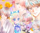 お顔をアピール✧キラキラふんわりなイラスト描きます かわいい＆かっこいい✧等身✧SDデフォルメちびキャラ イメージ1