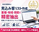 SNS営業用の見込み客リストを作成し納品します 条件指定で100件｜目視検品してシートで納品 イメージ1