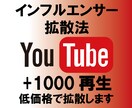 YouTube再生回数＋1000回～拡散します 1000～再生を1000円～拡散宣伝します イメージ1