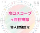 ホロスコープ+四柱推命  個人総合鑑定いたします ご自身の宿命と運気の流れを西洋と東洋の両面から分析いたします イメージ1