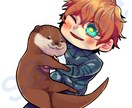 SNS利用等/ミニキャラ ✱ アイコン描きます 『シンプル背景+デフォルメキャラクター』 イメージ3