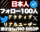 X Twitter日本人100フォロワー増やします 【✅超高品質】アクティブリアルユーザー減少補填付き❗️ イメージ1