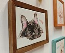 麻とクレヨンの質感を活かしてペット似顔絵を描きます 麻100％のやさしい素材感。ギフトや記念に。 イメージ2