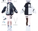 VtuberLive2Dパーツ分けイラスト描きます 肉感のある女の子、サブカル、地雷系などの衣装デザインが得意 イメージ2