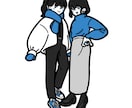 贈り物にいかがですか？ペア人物イラスト描きます 誕生日や記念日に特別な１枚を添えてみては？ イメージ6