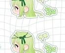 ネップリ対応　フレークシールちゃんを描きます ミニキャラ横顔＋お好きなモチーフ2点描きます。 イメージ8
