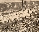 風景画像を水墨画風のポストカードに製作します 「水墨画風」風景画ポストカード イメージ1