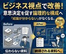 ビジネス視点で改善！納得される資料に整えます 「結論が分からない」がなくなる。意思決定を促す論理的な構成へ イメージ1