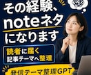 noteの記事ネタを整理します 経験や悩みを読まれる記事テーマに変換 イメージ1
