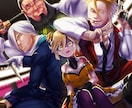 キャラクター全身【グリザイユ塗】承ります 重厚で高級感のあるリアルなライディングのイラストを制作 イメージ1
