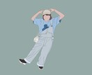 好きに使ってOK！アイコン、全身描きます 無料で色付けます。思い出をシンプル線画イラストで！ イメージ2